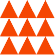 A geometric pattern consisting of orange triangles arranged in rows on a solid background, ideal for commercial interior design.