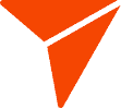 Orange triangular cursor icon pointing downwards to new contact information.