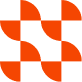An abstract design featuring a grid of black squares with adjoining curved orange segments, forms a repeating pattern that enhances visual impact.